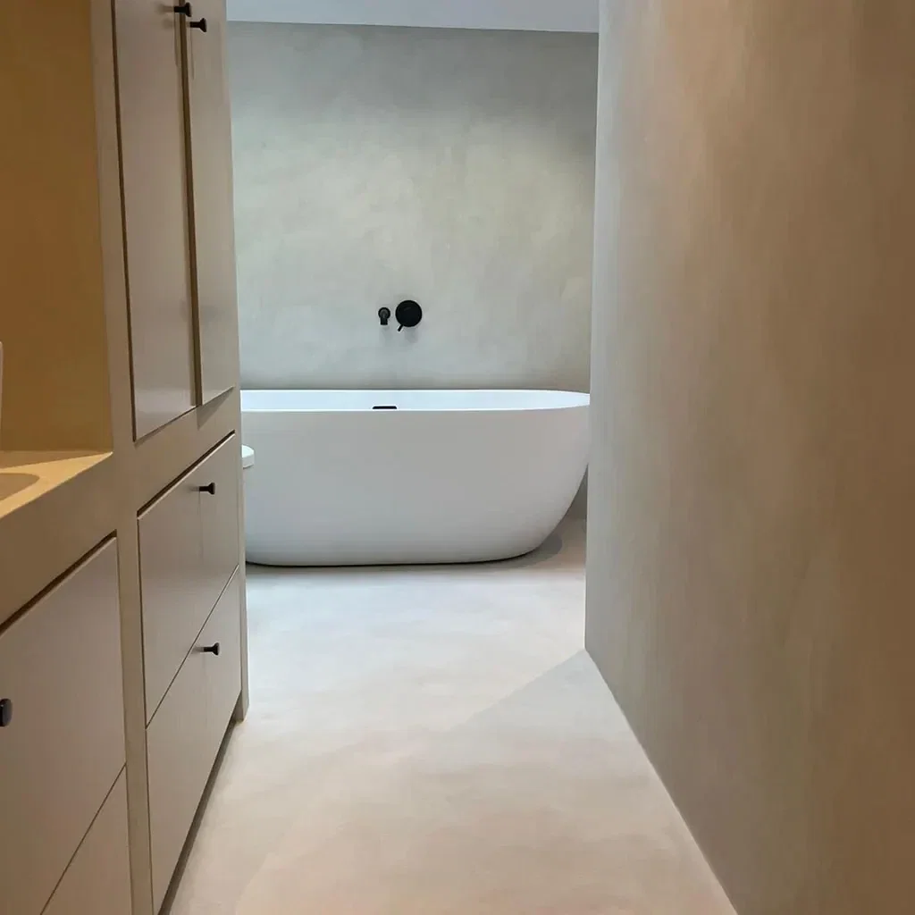 Microcement douchewanden voegvrij
