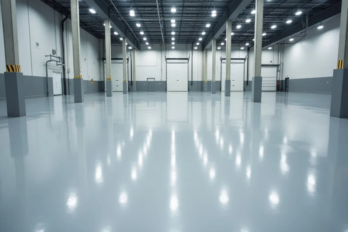 Epoxy vloer garage industrie chemische bestendigheid
