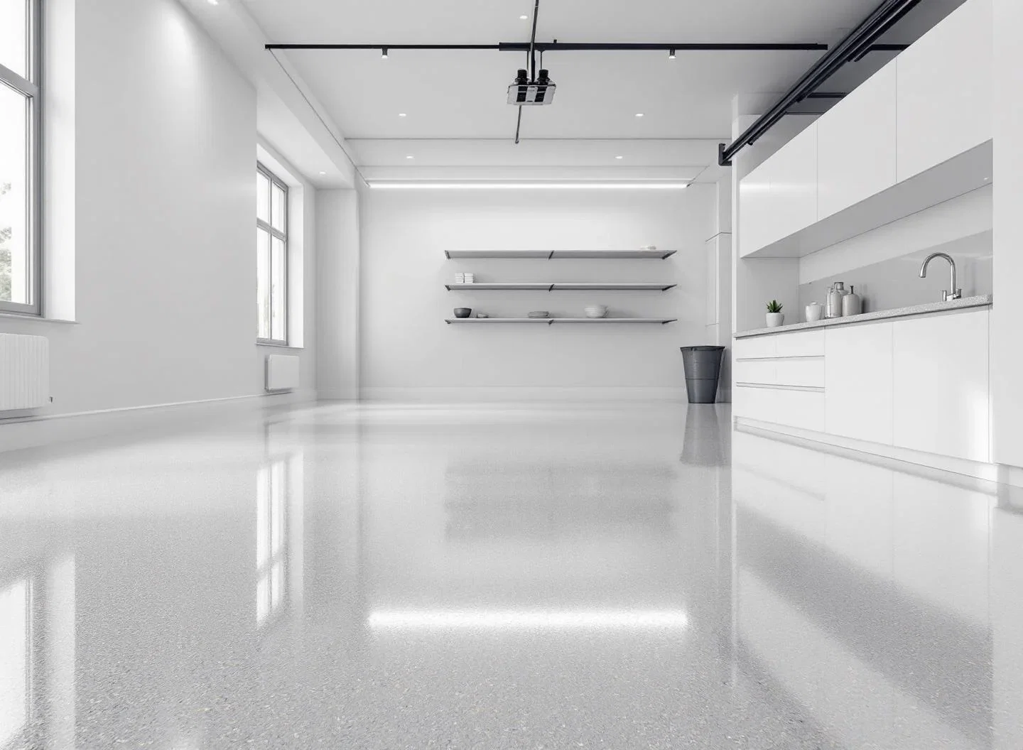 Epoxy vloer garage glanzende coating
