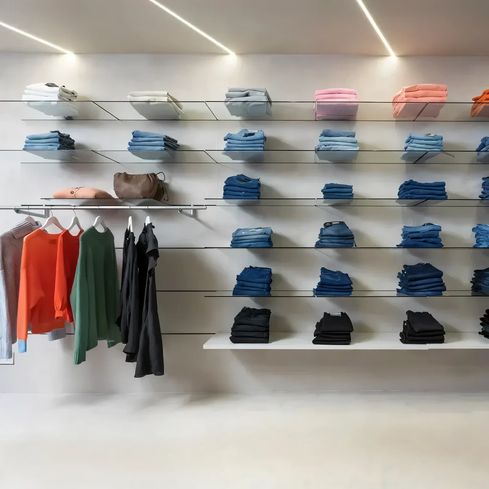 Microcement vloer in retail showroom winkel
